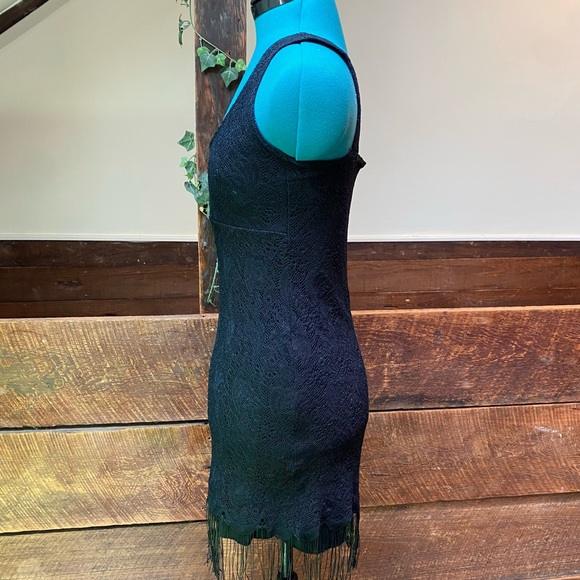 Vintage Y2K Daniel Laurent Witchy Gothic 20’s Flapper Dress w Stevie Nicks Vibes - Picture 3 of 15